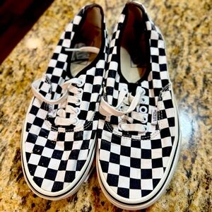 Vans Kids Black and White Checkered Sneakers